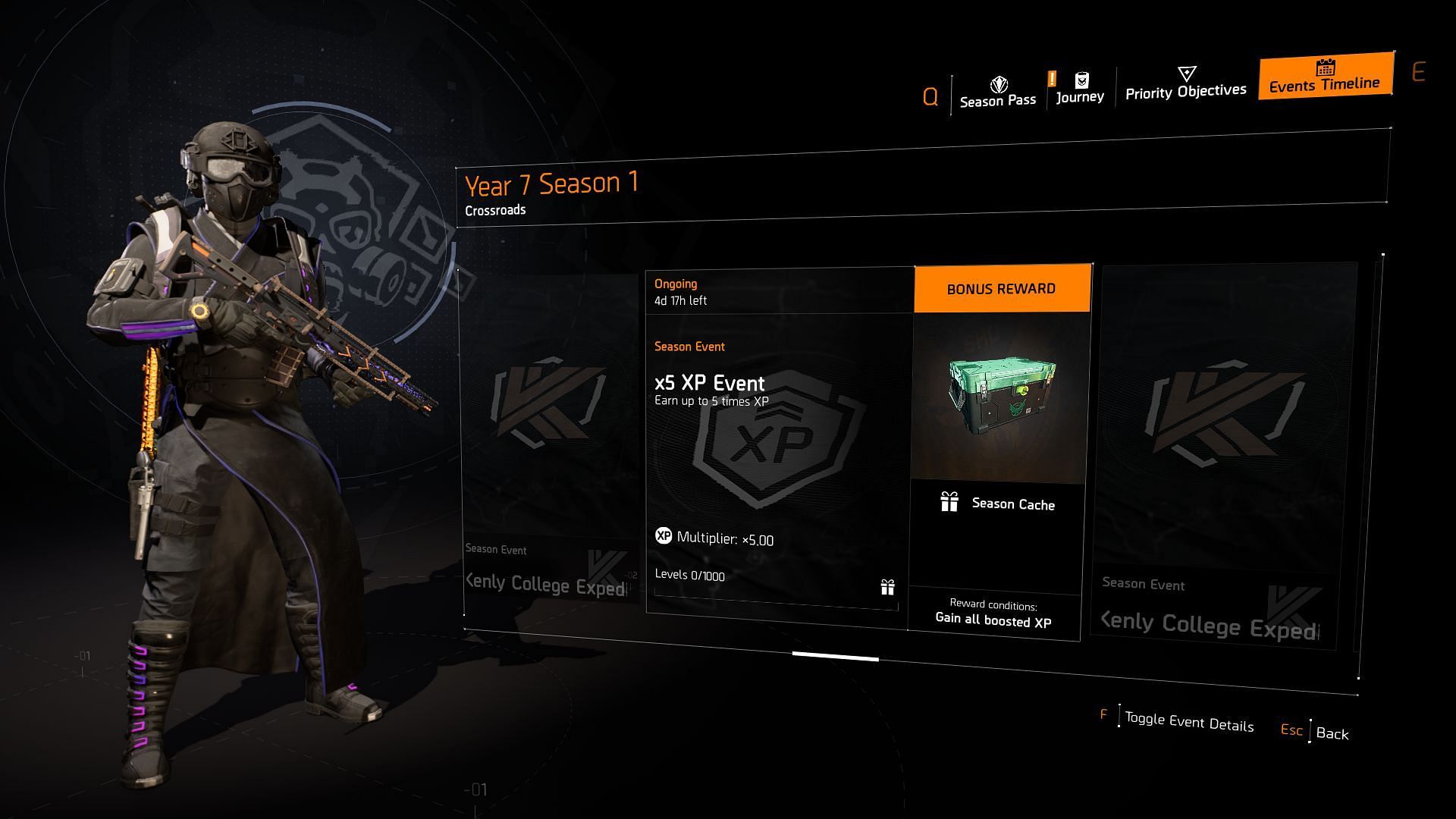 Events timeline in The Division 2 (Image via Ubisoft)